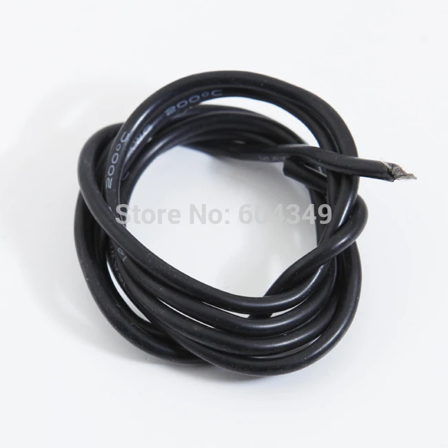 

10m 14 AWG Silicone flexible Wire Cable UP TO 200C degrees   black color