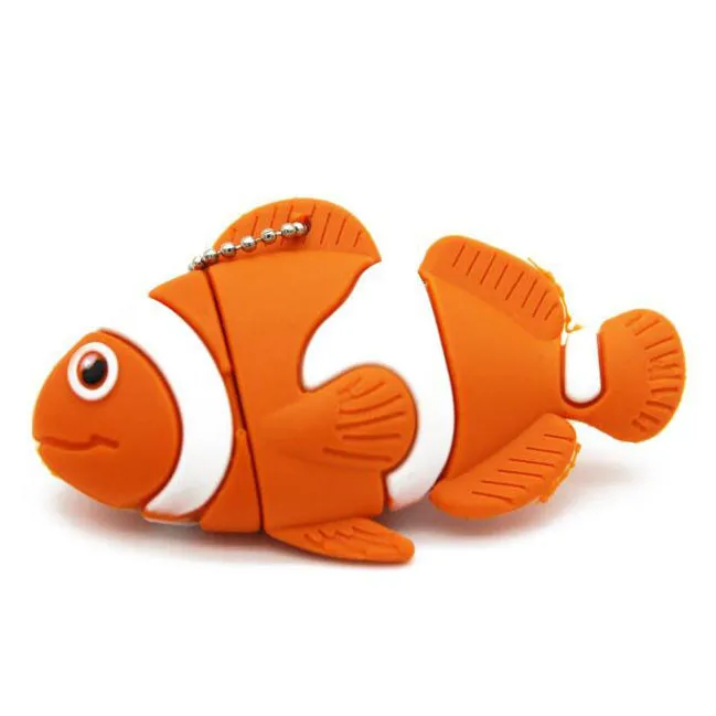 JASTER модный креативный U диск 2,0 64 ГБ 32 ГБ 16 ГБ 8 ГБ 4 ГБ мультфильм 3 цвета маленькая рыба реальная емкость USB флэш-накопитель - Цвет: orange