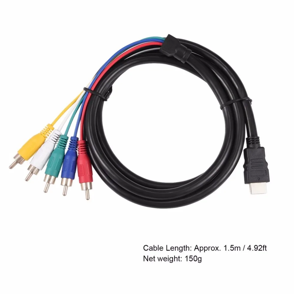 1 5 м HD 1080P HDMI к 5RCA папа мужчине Видео Аудио кабель конвертер адаптер для HDTV DVD и