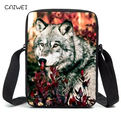Animal Wolves Watercolor Cross Body Shoulder Messenger Laptop Bag Animal Wolves Watercolor Cross Body Shoulder Messenger Laptop Bag
