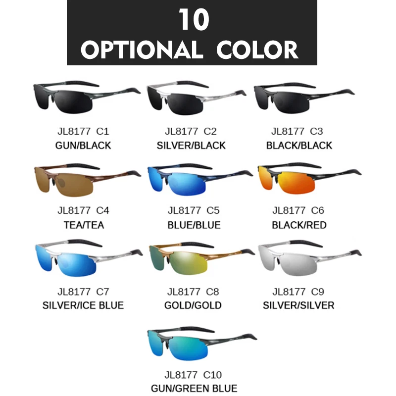 JULI, мужские поляризованные солнцезащитные очки, без оправы, для спорта, путешествий, вождения, небьющиеся, алюминий, магний, металл, UV400, мужские очки