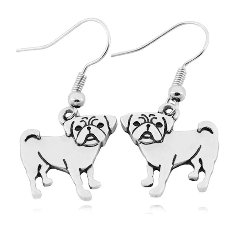 

Vintage Hippie Pug Drop Earring Boho Cute Dog Earing Big Earrings 2018 Pendientes Earings Fashion Jewelry For Women Brincos