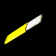 Двойная линия 2 плоские 21 шпильки ручные иглы для тумана Перманентный макияж для бровей Хорошие татуировки ручной работы иглы для ручки