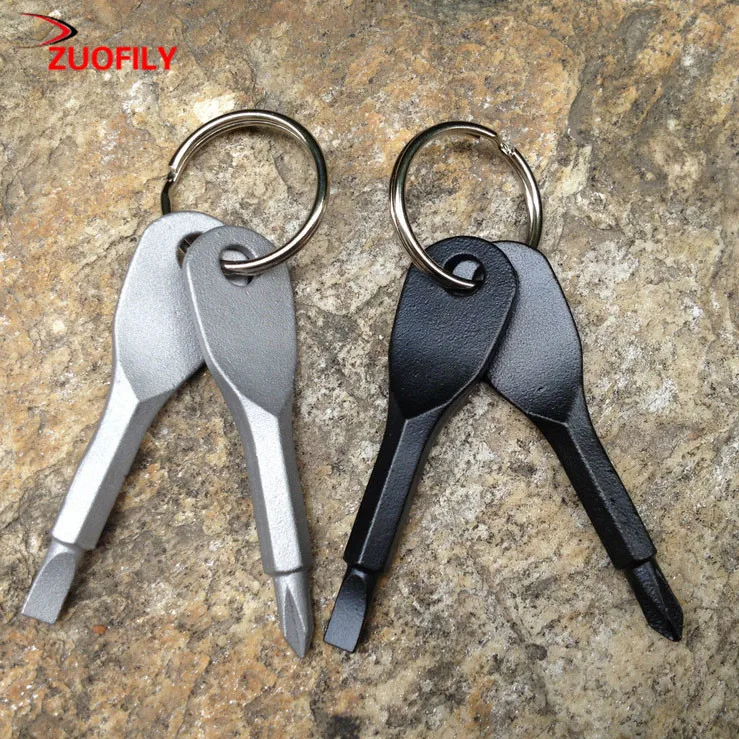 

2Pcs Stainless Steel Multi Tools Key Ring EDC Screwdriver Set Pocket Outdoor Tool Set Multitool Keychain Sliver Black