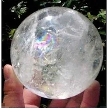 

NATURAL RAINBOW CLEAR QUARTZ CRYSTAL SPHERE BALL HEALING 80-85mm AAA + stand