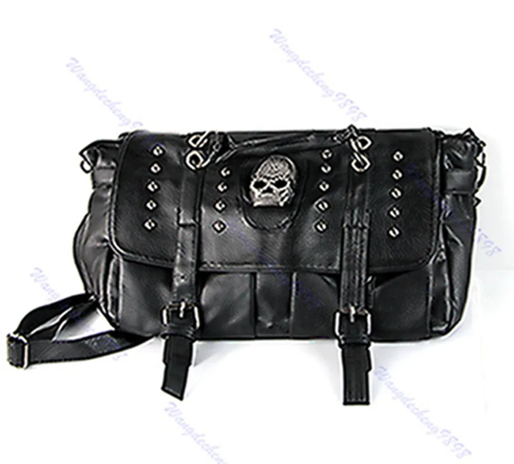 Punk Skull Rivet Shoulder Handbag Pu Leather Hobo Bag School Satchel Women Lady Black Soft New Fasion Hot Sale | Багаж и сумки