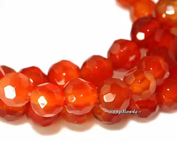 

6MM Strawberry Daiquiri Agate Gemstone, Red, Faceted Round 6MM Loose Beads 16 inch Full Strand (90164944-11)