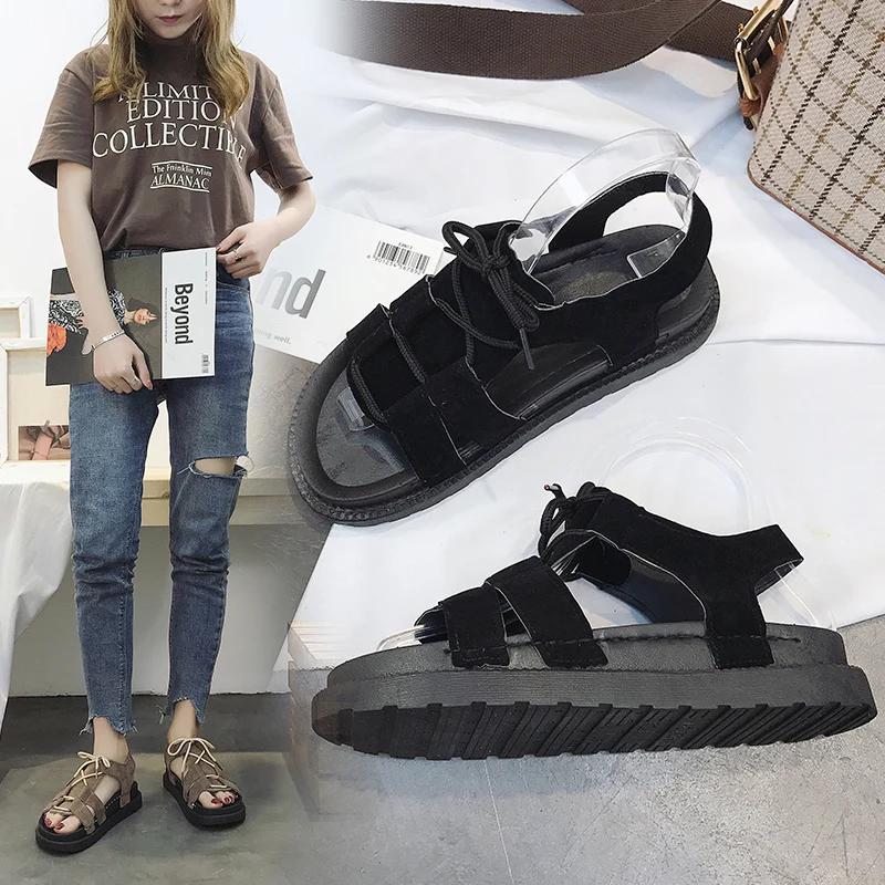 

2019 Retro Women Sandals Fashion Summer Women Shoes Leather Rope Flat Casual Sandals Leisure Female Ladies Sandals Women
