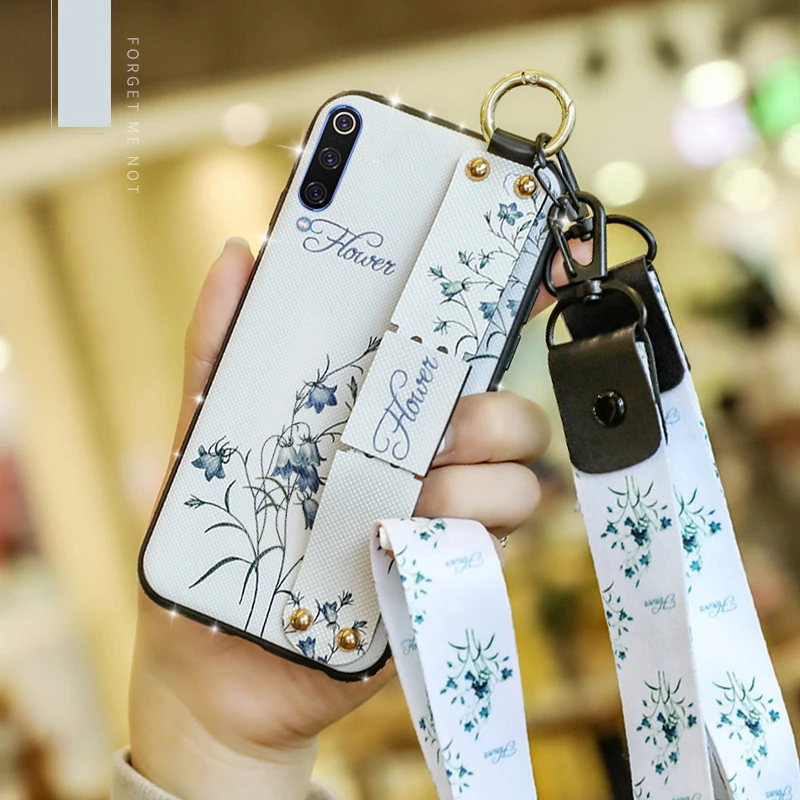 Блестящий Алмазный чехол с ремешком для Redmi 6 pro 5 plus note 3 из ТПУ цветами Xiaomi mi 6x 8 lite