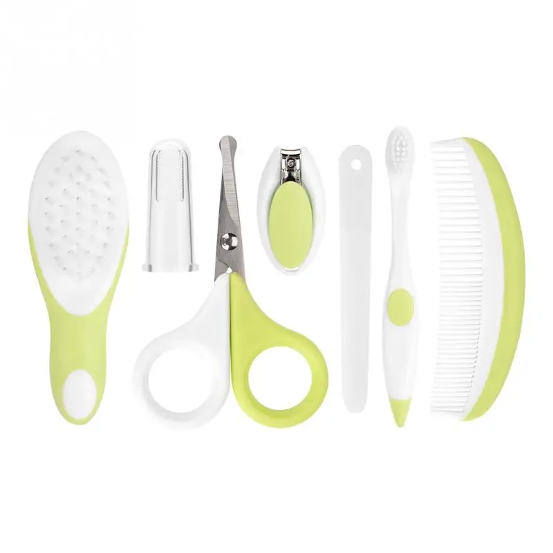 

7PCS Baby Grooming Care Manicure Set Special Nail Clippers Comb Emery Hairbrush Tool Infant Newborn Baby Safe Health Care Kit
