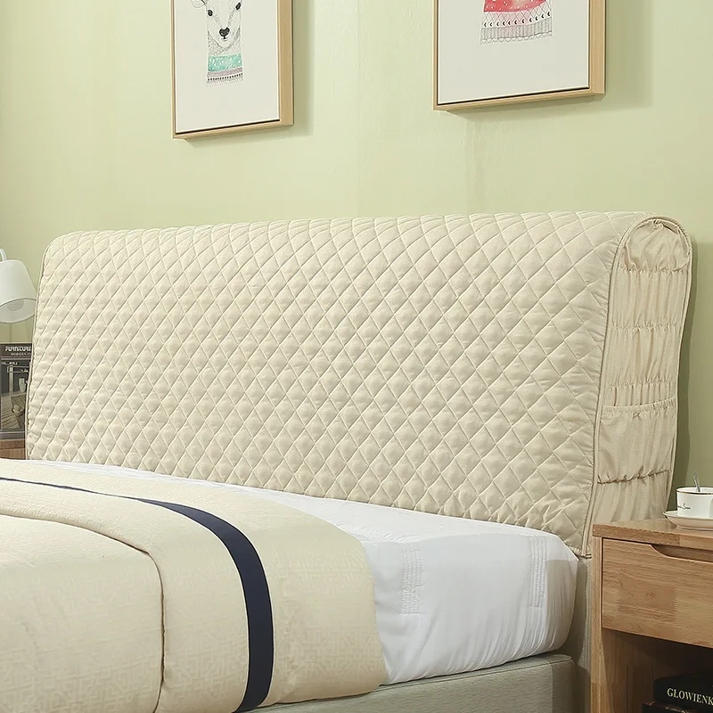 Европейский стиль, тканевый чехол для кровати, 120-220 см, все включено, тканевые одеяла, пыленепроницаемый эластичный чехол на спинку кровати, защитный чехол - Color: Beige