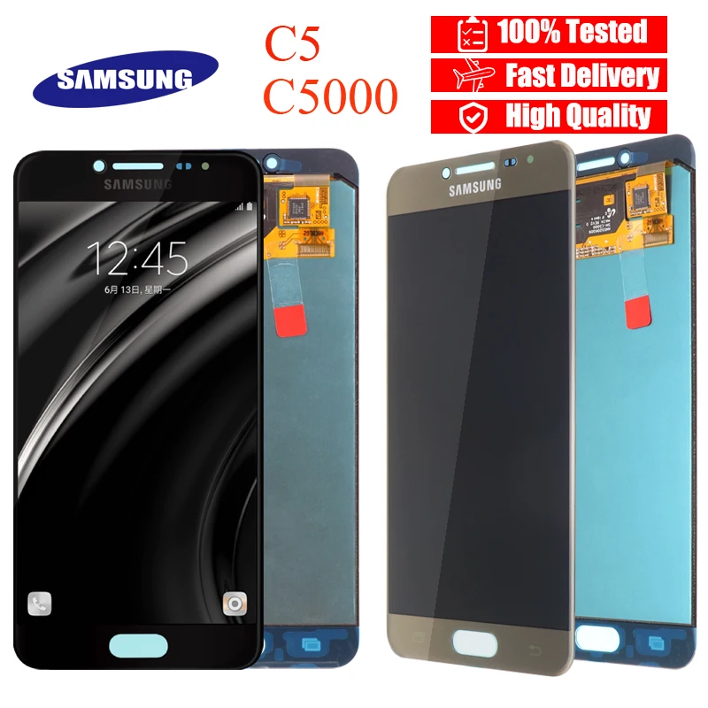 

Original 5.2'' Super AMOLED LCD for SAMSUNG Galaxy C5 LCD Display C5000 LCD Touch Screen Digitizer Replacement Parts