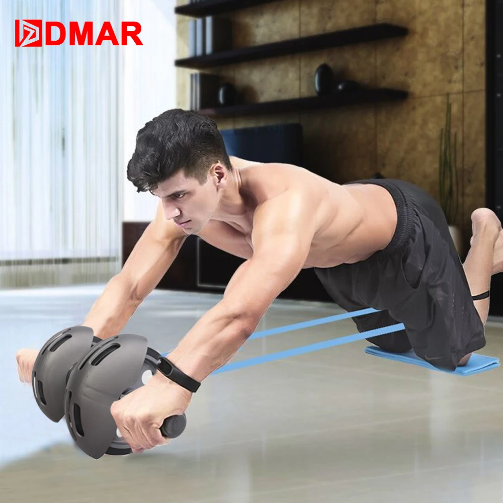 

DMAR Sport Abdominal Wheel Muscle Trainer Gym Ab Roller With Mat Press For Exercise Fitness Machine Workout Belly Core Trainer
