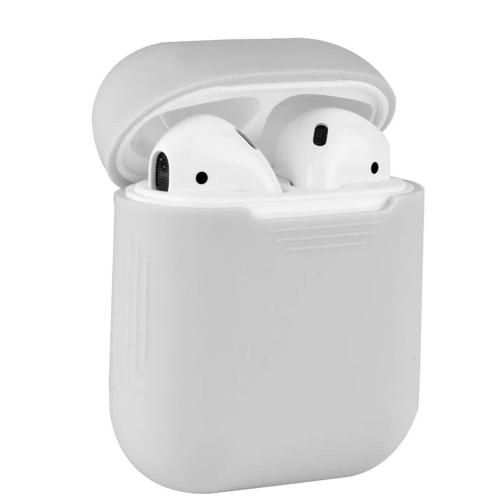 Силиконовый противоударный чехол для наушников для Apple AirPods - Цвет: Gray