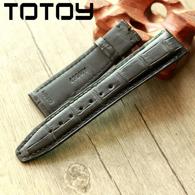 TOTOY ручной работы Американский Аллигатор Ремешки для наручных часов 21 мм 22 мм 20 мм винтажный бамбуковый текстурный кожаный ремешок для часов адаптируется к пилот Марка 16