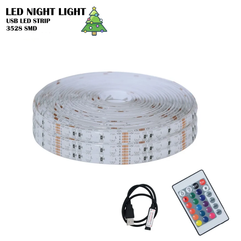Светодиодная Ночная гирлянда 5 в пост. Тока Usb лента 2835 SMD светодиодные usb лампы для