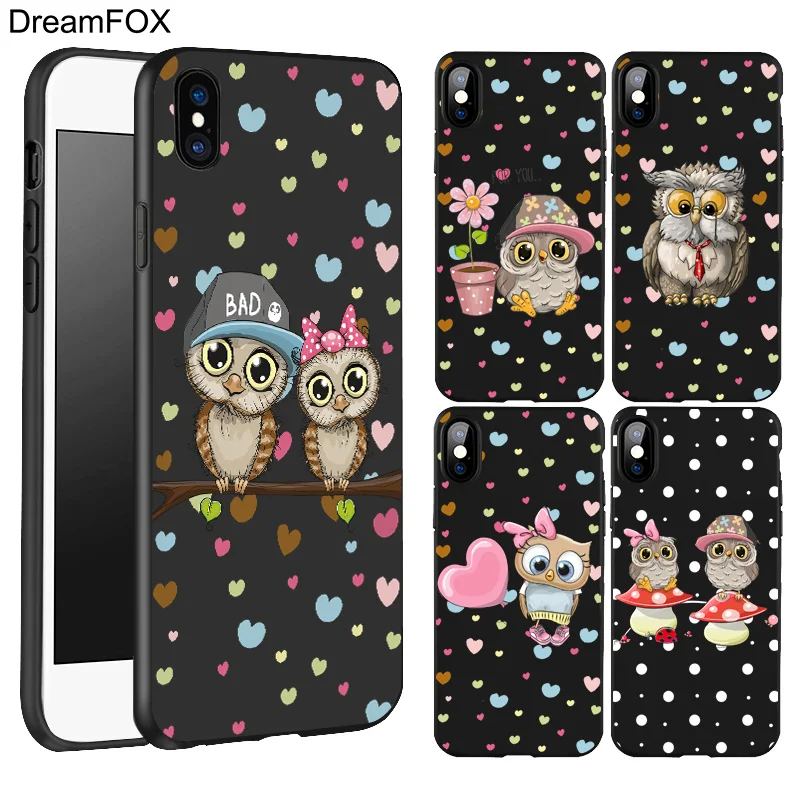 Goedkoop DREAMFOX L574 Leuke Uil Black Soft TPU Silicone Case Cover Voor Apple iPhone XR XS Max X 8 7 6 6 s Plus 5 5 s 5g SE