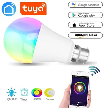 

tuya app WiFi Smart Light Bulb switch Dimmable Multicolor E27/E26/B22 LED Lamp Compatible with Alexa and Google Assistant