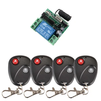 

RF 4PCS Transmitter Receiver DC 12v 10A 1CH wireless RF Remote Control Switch System +Case For Entrance guard , Lighting System