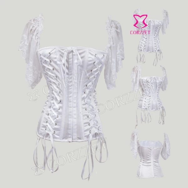 Готическое бюстье белый корсет с завышенной талией корсеты Corpete Corselet Hot Corpetes E