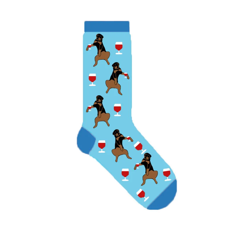 women's rottweiler socks wine and rottie cute dog 50pairs