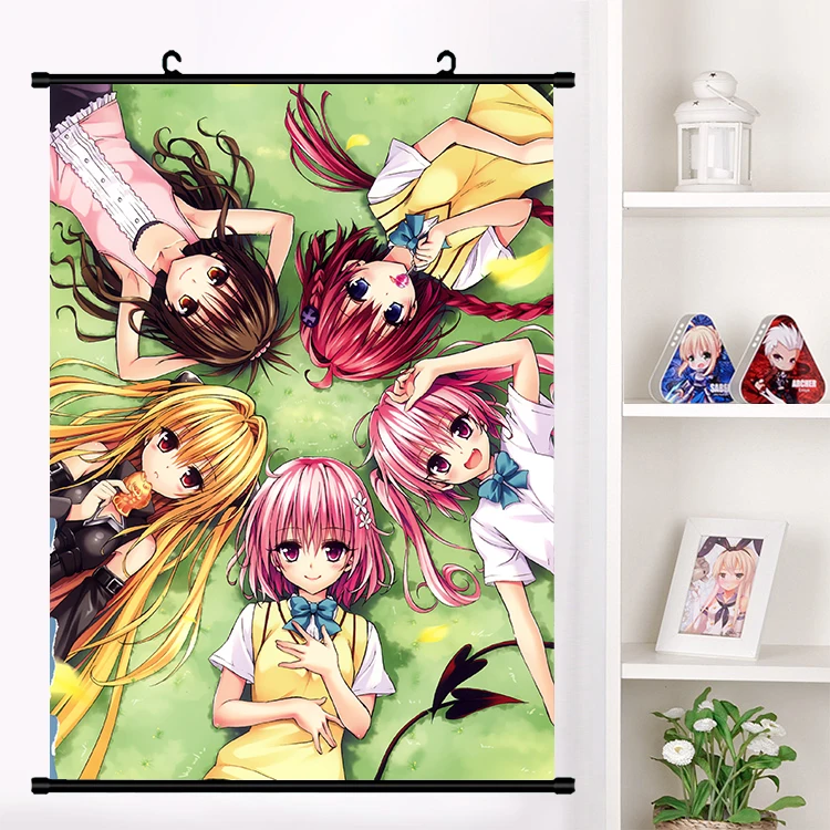Аниме LOVE Ru Eve Микан Юки тьма Kotegawa Yui Momo Belia Deviluke настенная прокрутка постер