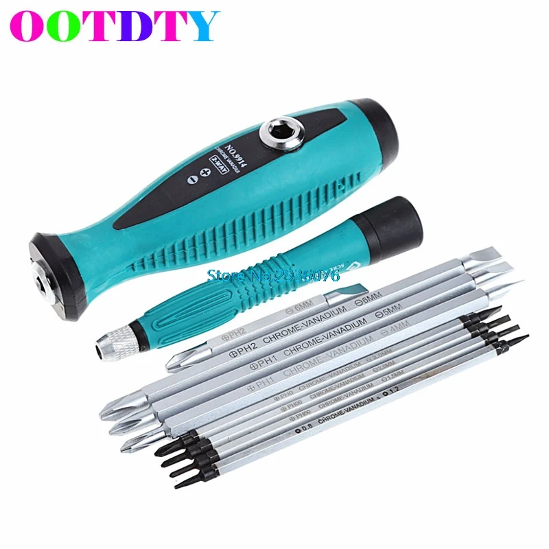

OOTDTY 10 Pcs/set Slotted Screwdrivers Magnetic Screwdriver Repair Multi Function Multi Hand Tool Set MY10_35