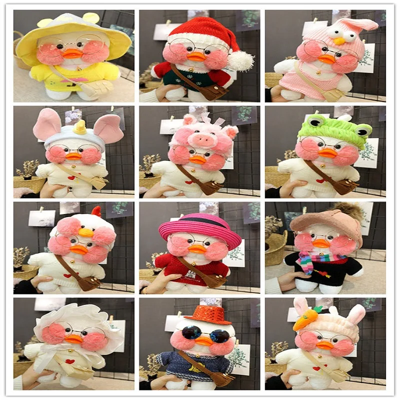 

30cm Kawaii White LaLafanfan Cafe Duck Plush Toy Cartoon Cute Animal Duck Stuffed Doll Soft Kids Toys Birthday Gift for Children