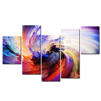 

5 Pcs/Set Abstract Canvas Painting Modern Colorful Fireworks Combined Canvas Wall Art Picture Home Decor
