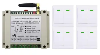 

DC12V 24V 36V 48V 2CH Wireless Remote Control Switch Receiver + 4*Wall Panel Remote Transmitter Sticky Remote Smart Home Switch