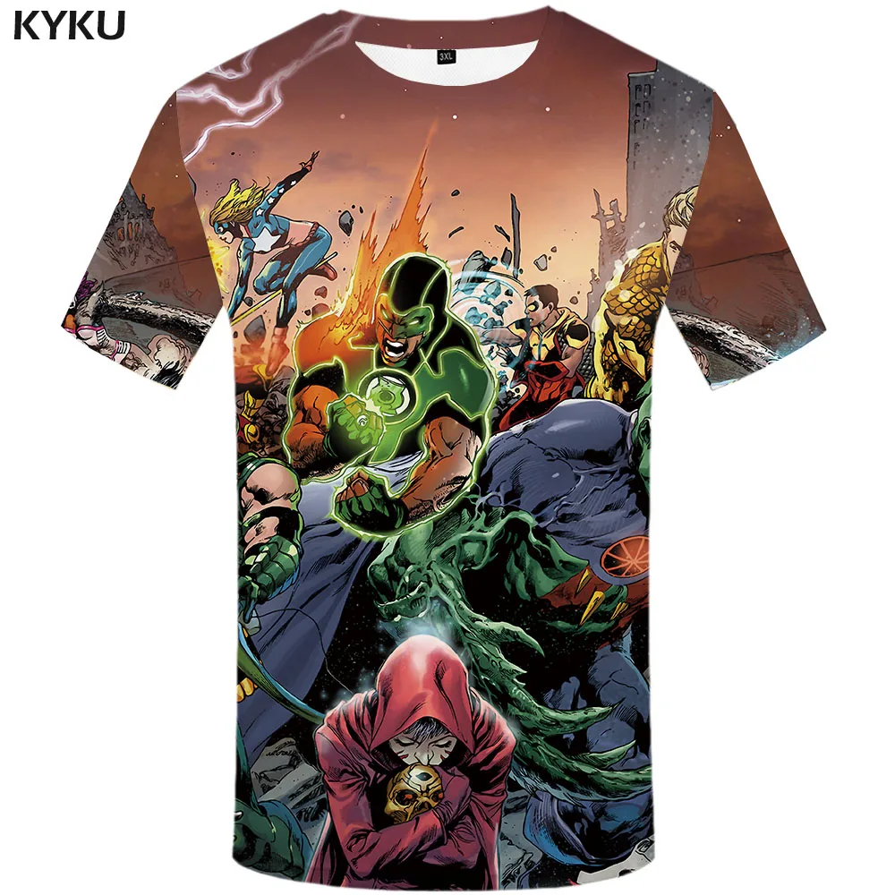 KYKU The Avengers футболка для мужчин Капитан Америка аниме одежда Marvel рубашка с принтом комиксов футболки с принтом