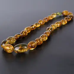 Оригинальный натурального Балтийского моря Amber Fine Jewelry Для женщин Украшенные Цепочки и ожерелья восковый шар Аксессуары для венчания