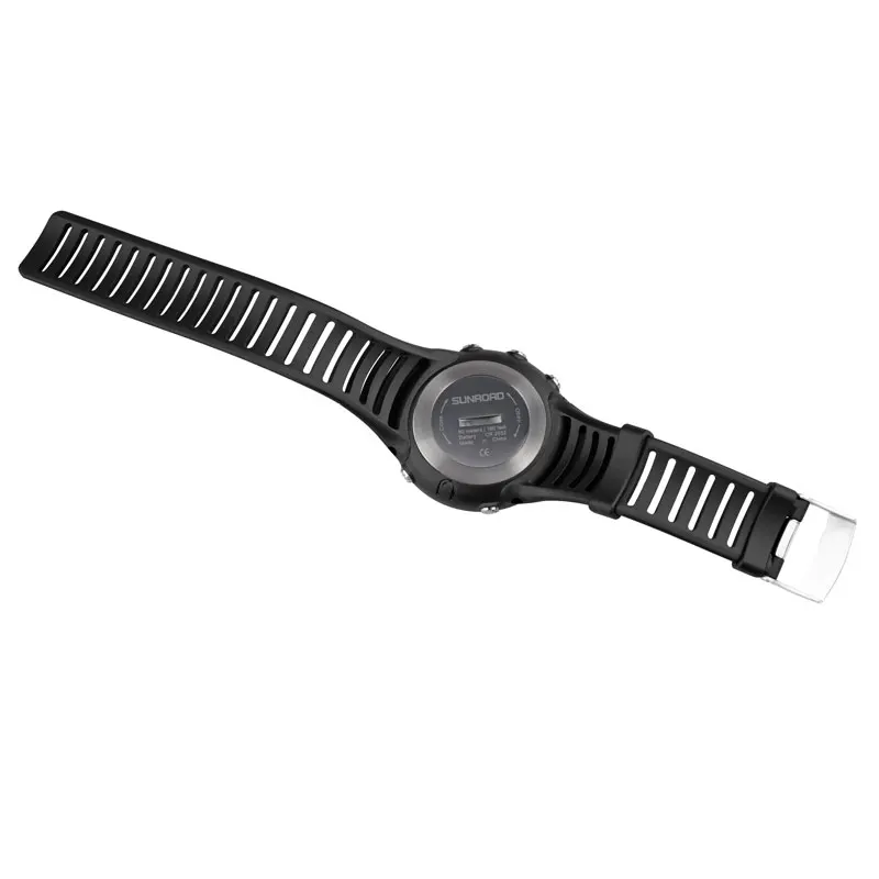 Free Shipping Original 25mm Black Silicone Rubber Watch Strap Waterproof Sports Watch Band For WristsWatch Sunroad FR802 FR720