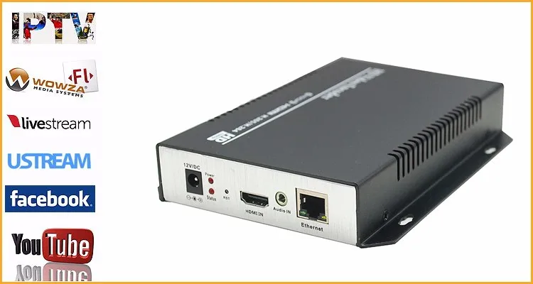 HEVC H 265 HDMI + микрофон К LAN кодер IPTV H.265 H.264 Аппаратные средства HD видео ip-кодер передатчик Wi-Fi HTTP rtsp RTMP UDP ONVIF