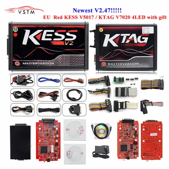 

2020KESS V2.47 5.017 KESS V5.017 V2 Online Version NEW 4LED Red PCB KTAG 7.020 SW2.23 v2.25 Fully Protocols No Token Limited