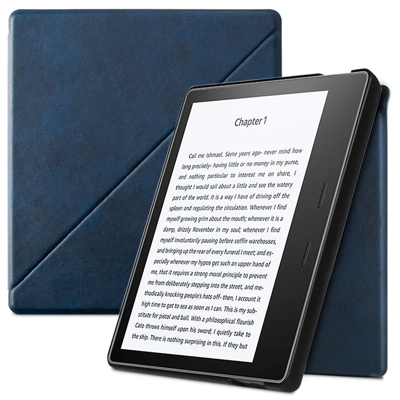 Чехол для Amazon " Kindle Oasis 2 eReader(выпуск 9 поколения-)-чехол-подставка премиум класса из искусственной кожи с функцией автоматического пробуждения/сна - Цвет: Dark Blue