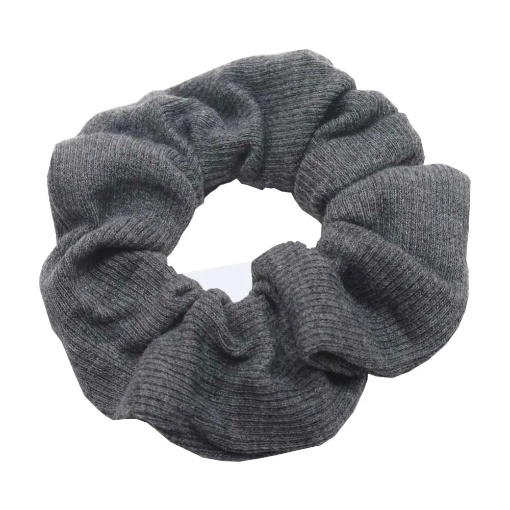 Big Classic Hair Scrunchies Solid Color Soft Fabric Ponytail Holder Ring Elastic Hair Tie For Women & Girl Hair Accessory