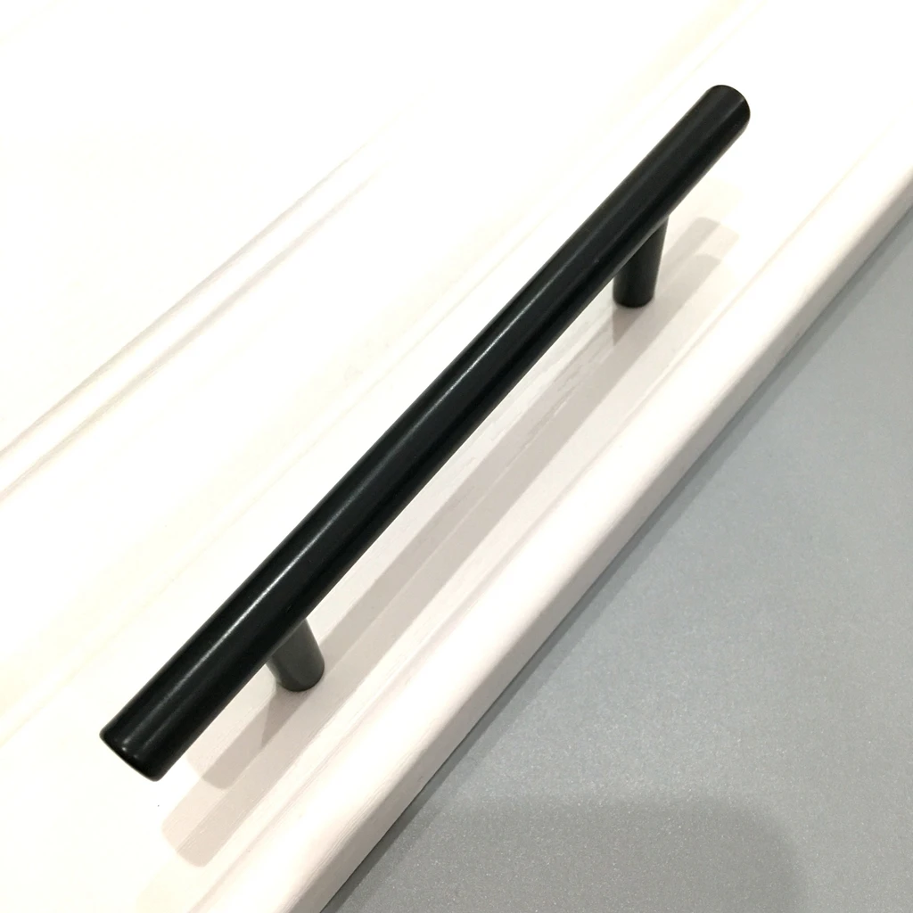 Space Aluminum Kitchen Cabinet Pulls  T Bar Door Handles Drawer Knobs , Single Hole/ф 96mm/ф 128mm/ф 160mm