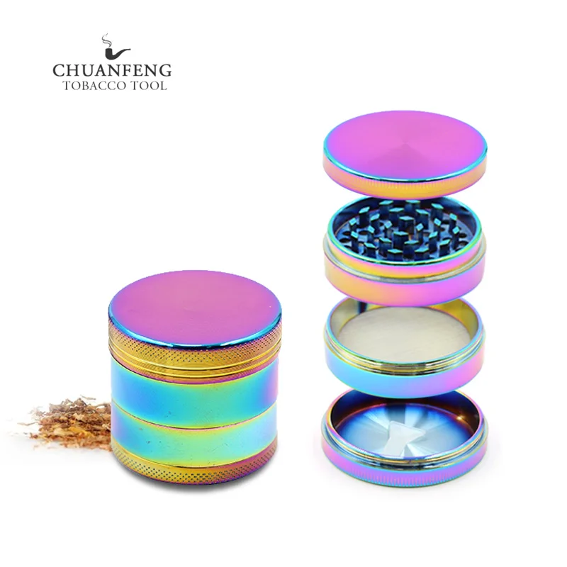 

Grinding machine metal grinder removable cleaning Ice blue new 4 layer Herb Grinder Weed Tobacco Smoke grinder free delivery