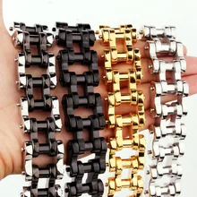 22 мм широкий огромный тяжелый серебряный золотой черный 316L нержавеющая сталь Мотоцикл Велосипед звено цепи для мужчин браслет крутые ювелирные изделия 9"