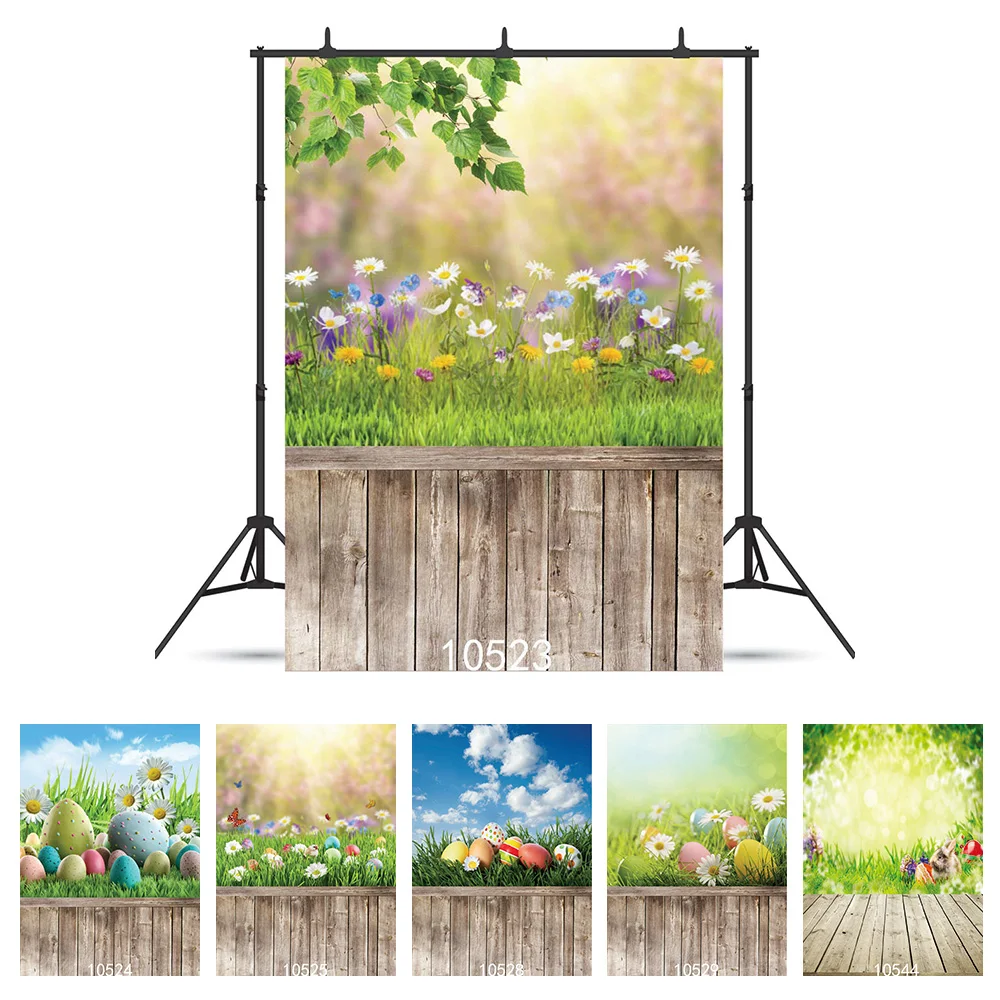 

Spring Photography Background Camera Fotografica Easter Eggs Wood Floor Vinyl Digital Printing Cloth Backdrops for Photo Studio