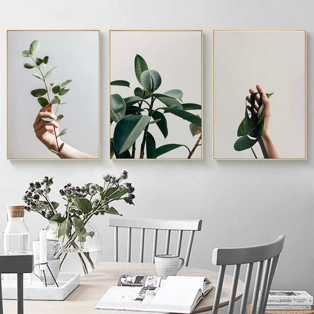 

Hd Print Canvas Art Green Plant Tree Branch Painting Nordic Fashion Poster Home Decoration Wall Picture for Living Room No Frame
