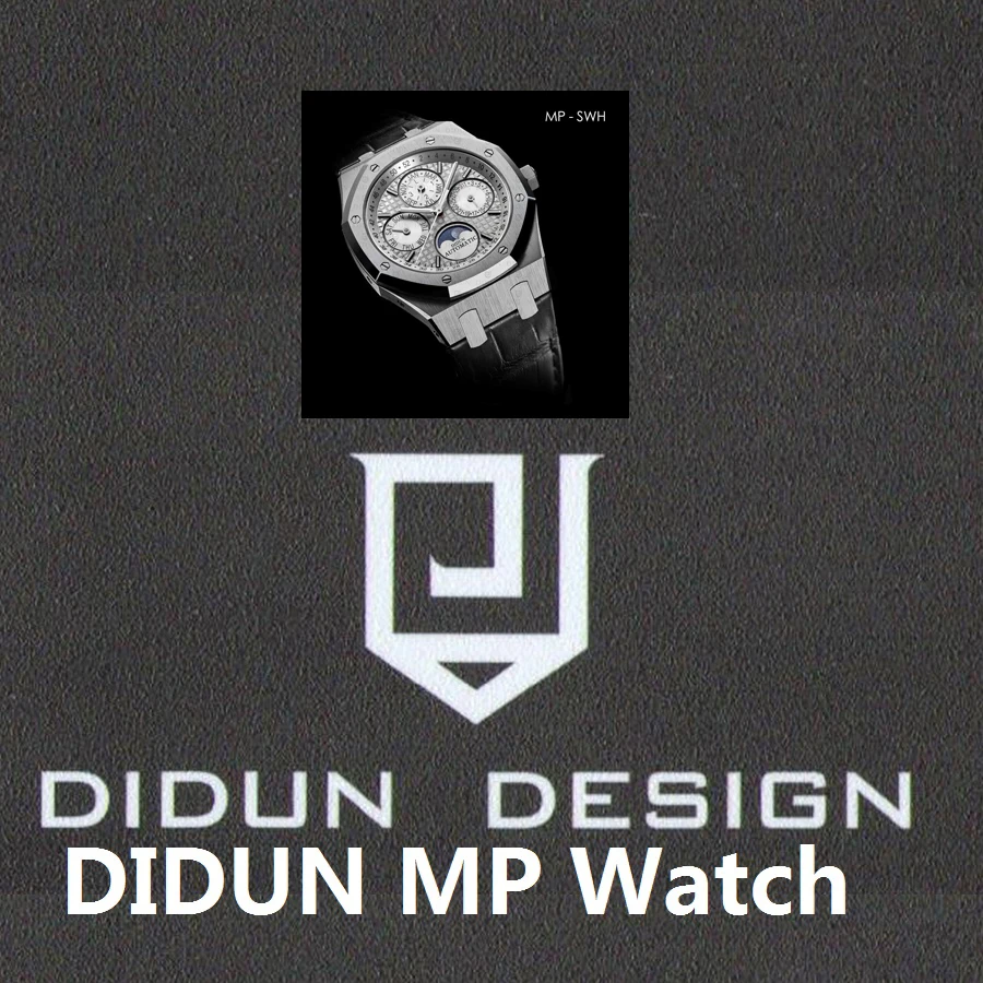 

DIDUN watch Men Top Brand Luxury Mechanical Automatic Watch Military Business Watch Shockproof Moonphase Leatherstrap Wristwatch