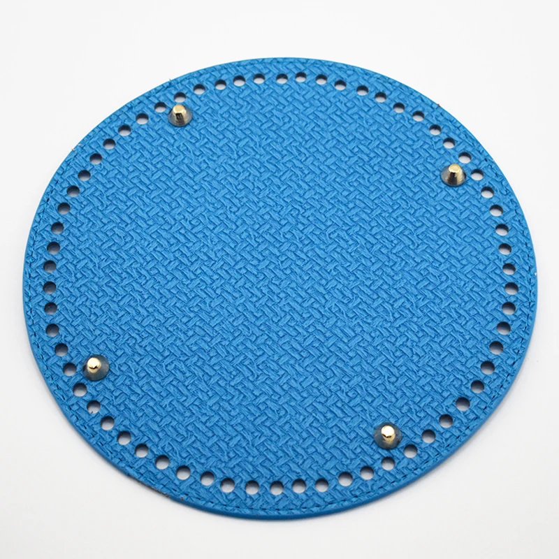 19cm Circle Bottom for Knitting Bag Bottom with Holes Braided PU Leather Accessories for Shoulder Bag Handmade DIY Part KZBT024