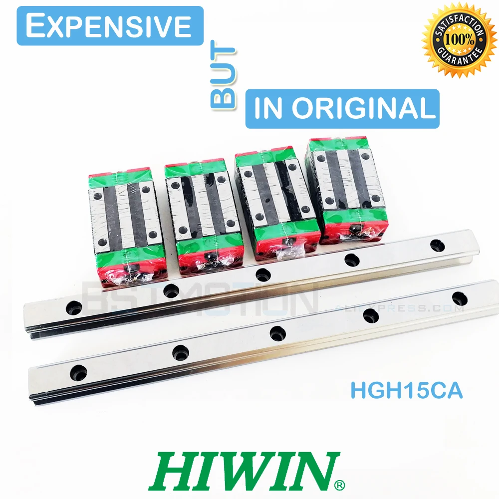HIWIN HGR15 300mm Linear guide rail 4Pcs HGH15CA carriages 100% Genuine HIWIN 