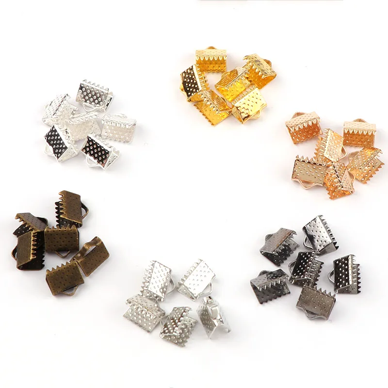 8mm-Crimp-beads-cove-clasps-Cord-End-Caps-String-Ribbon-leather-Clip-Foldover-DIY-Necklace-Bracelet (2)