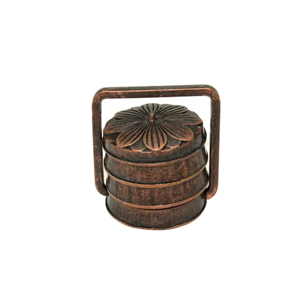 

New Dollhouse Miniature Toy Vintage 3 Layers Chinese Style Food Basket with Lid