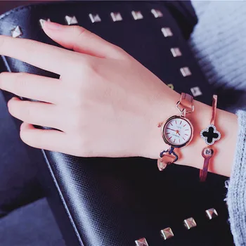 

Fashion Exquisite Small Simple Women Dress Watches Retro Leather Female Wristwatch Ladies Mini Slim Casual Wristwatches Hours