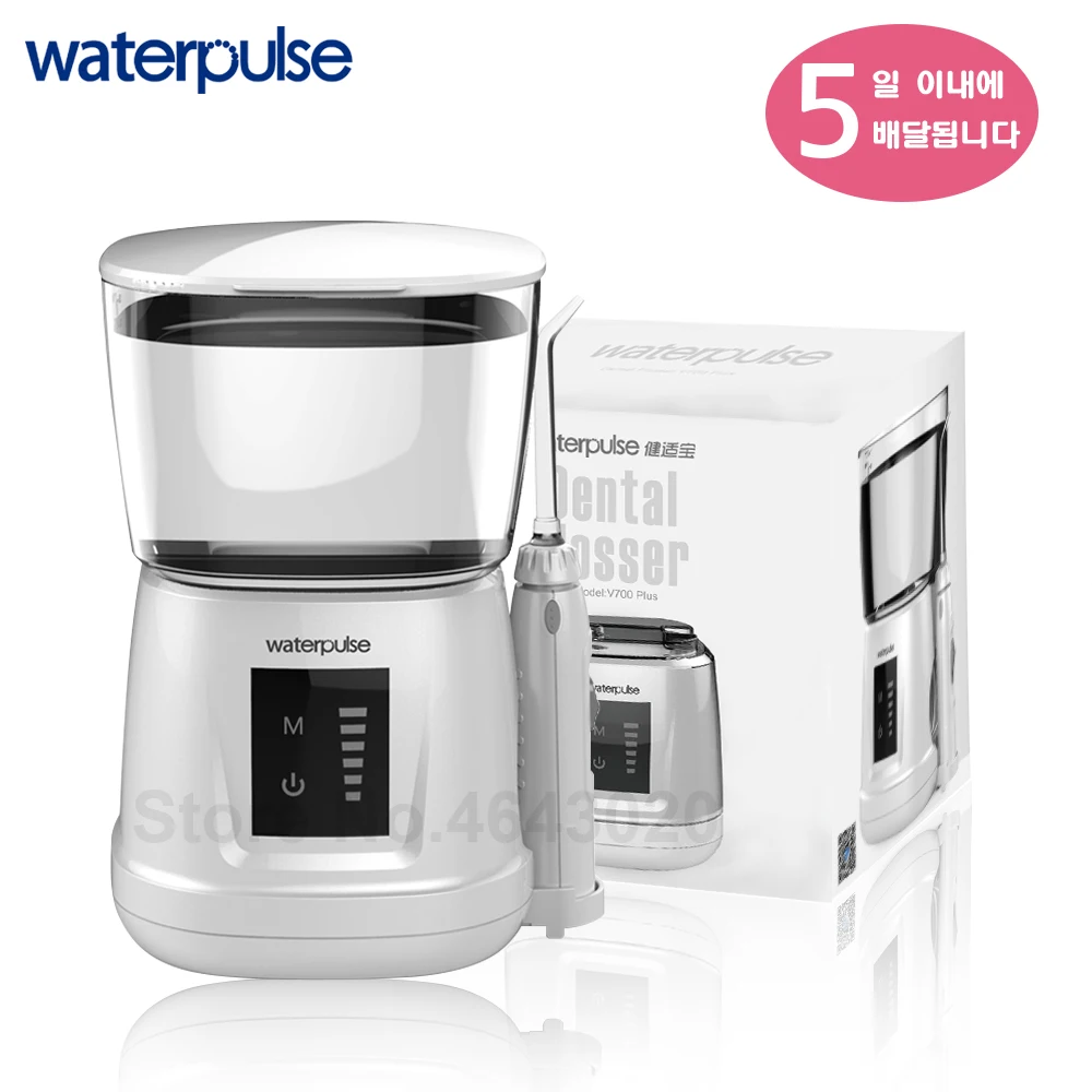 

Waterpulse V700P Water Flosser 1000ml Capacity Oral Irrigator Traveler Portable Dental Oral Flosser With 6pcs Jet Tips