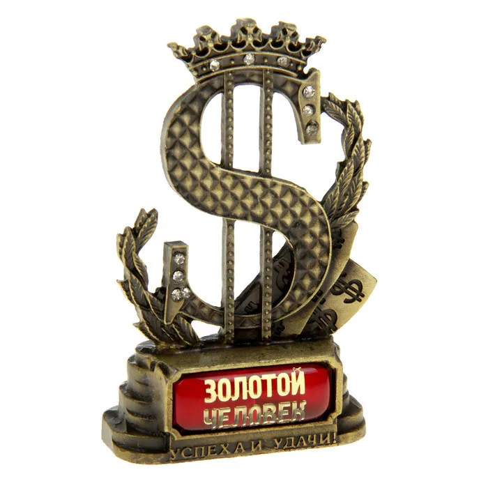 Free shipping unique design bronze charm trophy Metal delicate products attracting wealth cup &quotKing&quot dollar character | Дом и сад